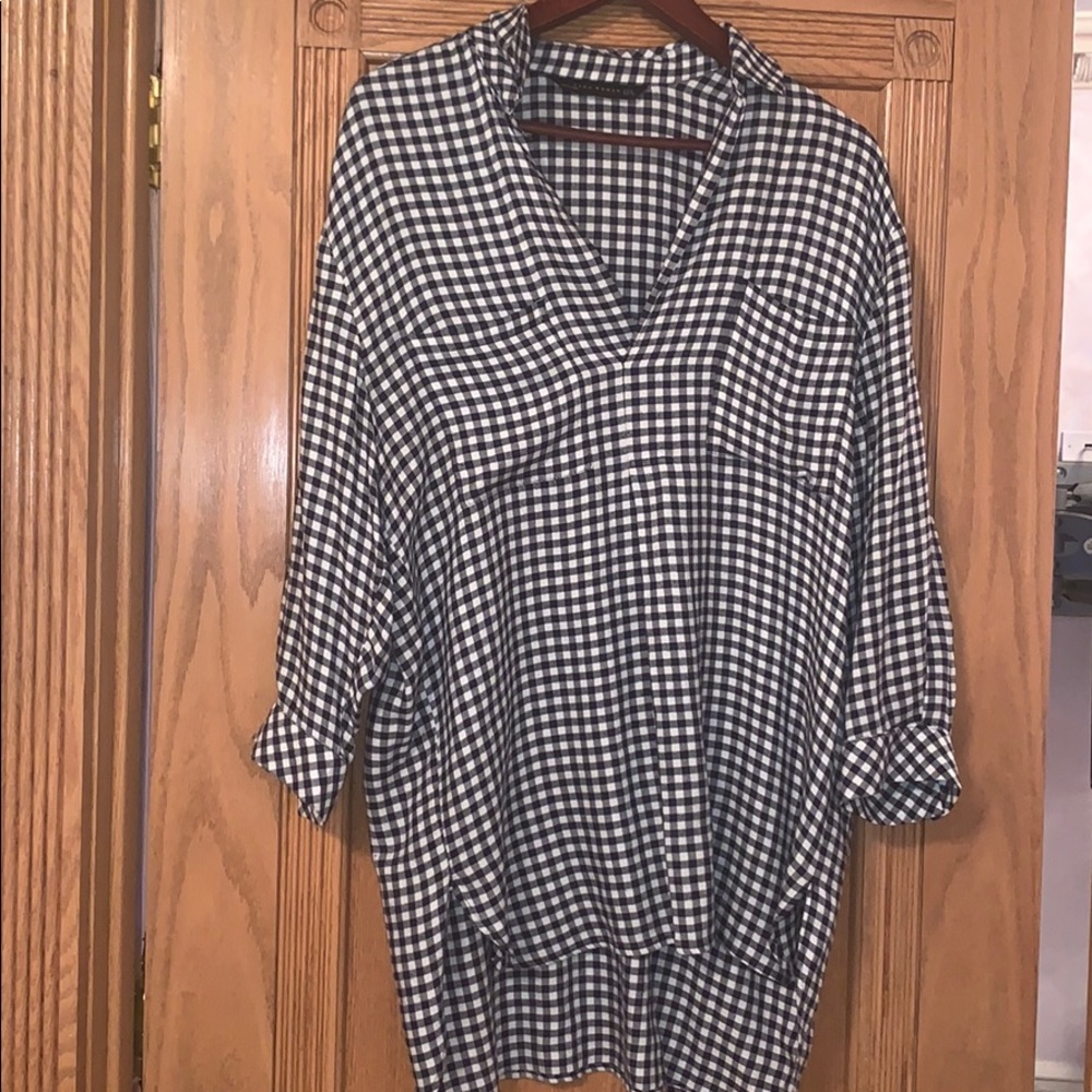 Zara plaid top